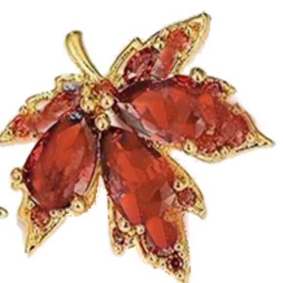 Red Maple Leaf Retro Stud Earrings New With Tags - Sealed in Manufacturer Bag - Picture 6 of 6